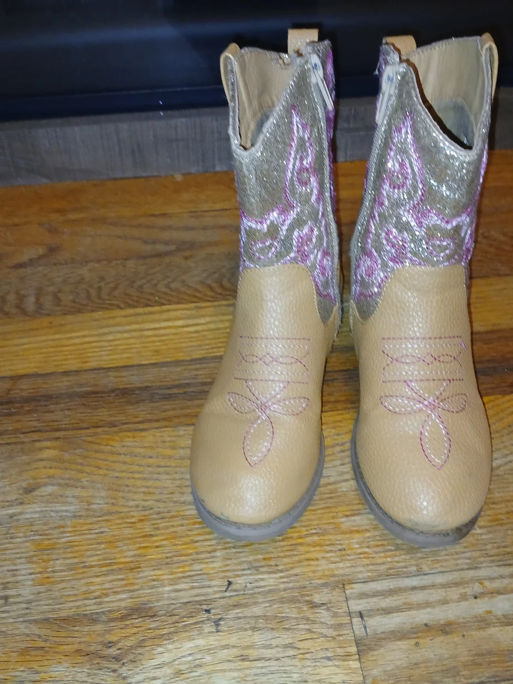 Kids Tan and Pink Western Boots - Stylish Cowgirl Boot